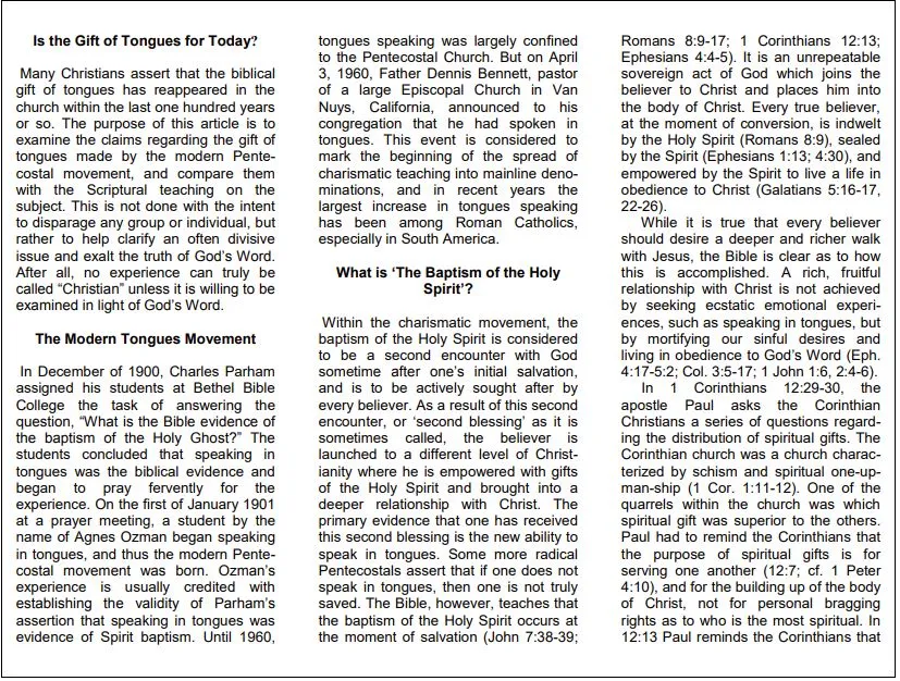 Hilltop Bible Church Position Papers, page 3