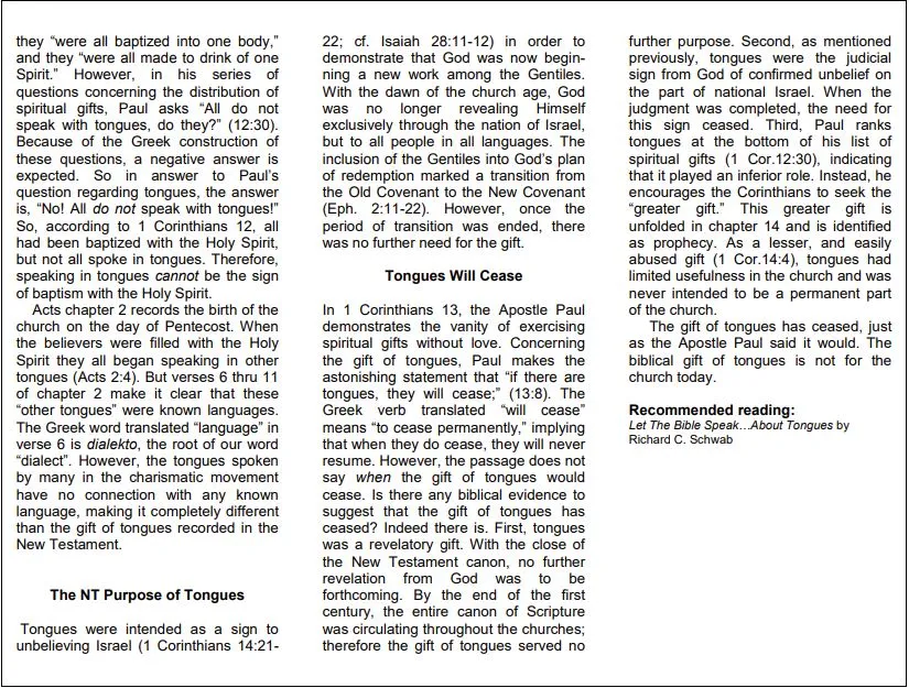 Hilltop Bible Church Position Papers, page 4